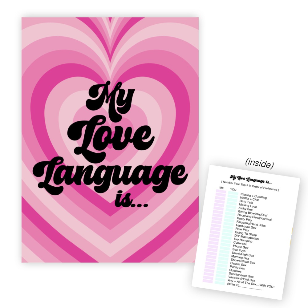 Warm Human - My Love Language Is Grußkarte - Rosa